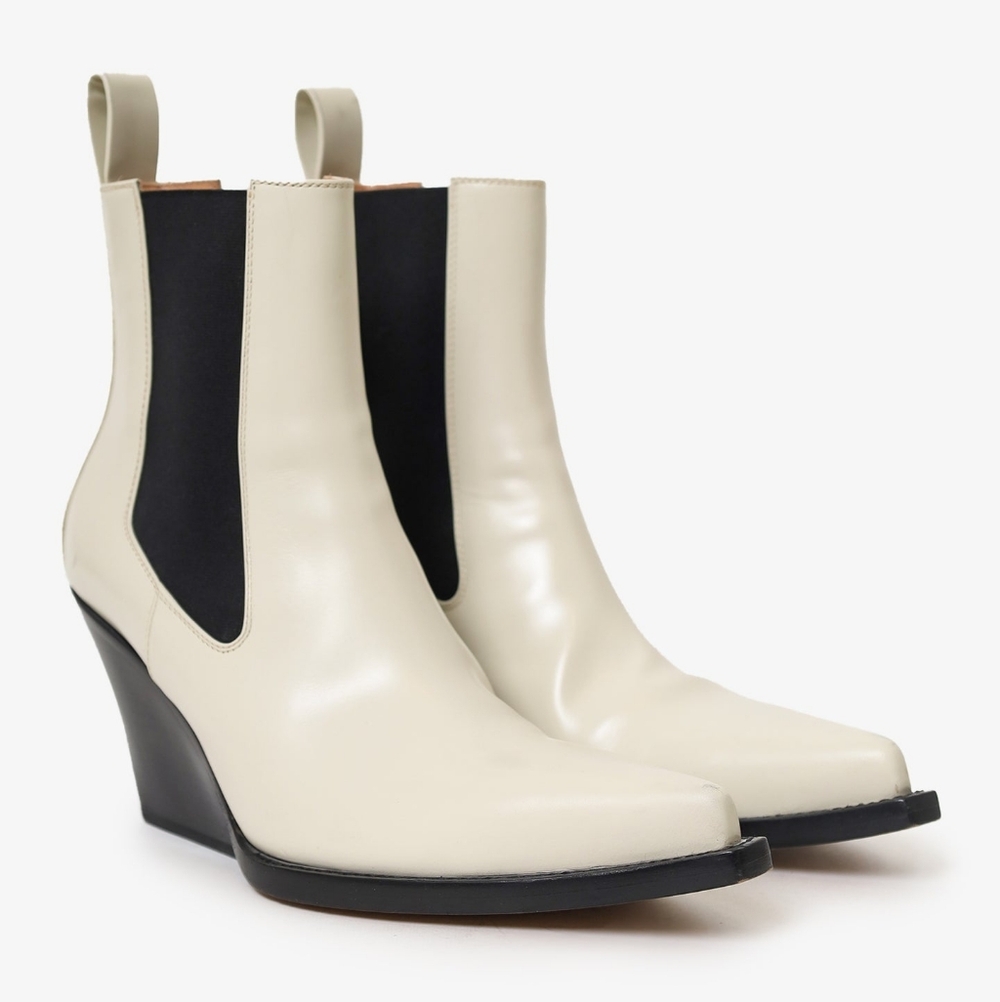 Steve Madden Cream Block Heel Ankle Boot